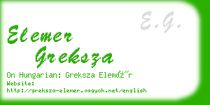 elemer greksza business card